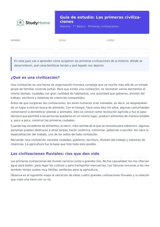 Vista previa: Primeras civilizaciones