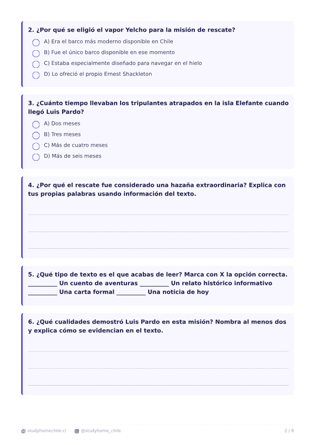 Primera página del documento de Ejercicios de Lenguaje para 5° Básico: comprensión lectora, redacción y ortografía, tal como se descarga
